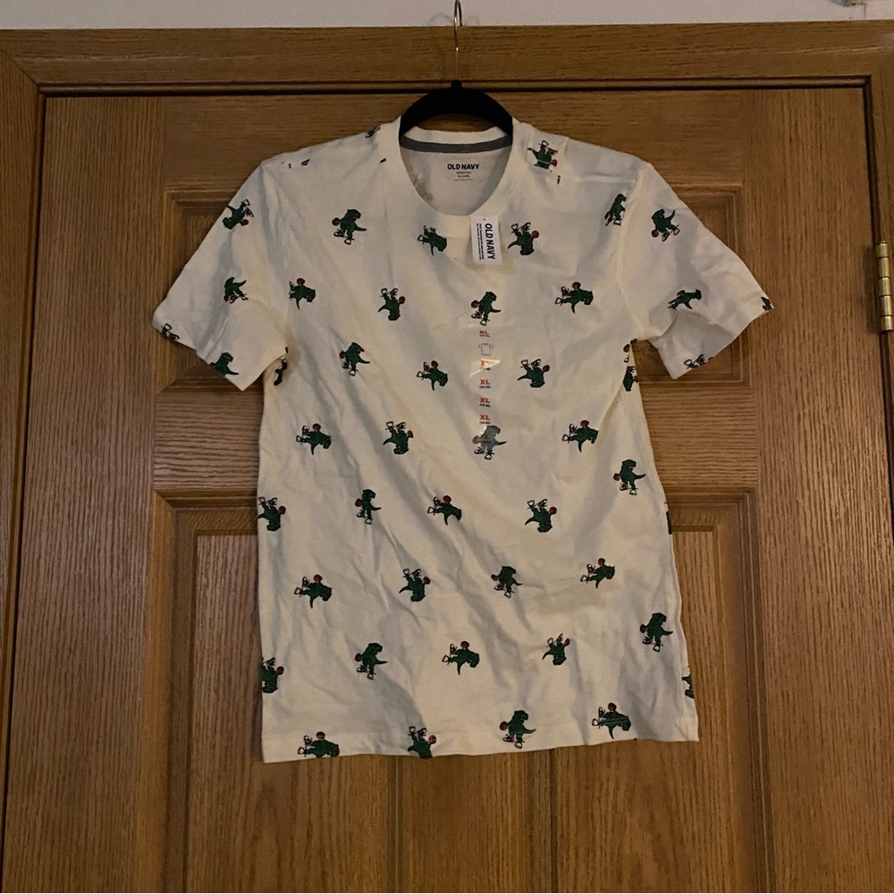 NEW Old Navy Boys Dino Basketball T-shirt White Size XL 14/16